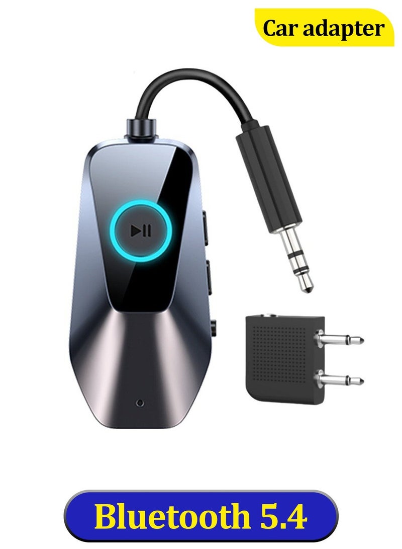 FDTY 1Pcs Bluetooth 5.4  Transmitter Receiver,2 in 1 Wireless Bluetooth Adapter,Wireless Audio Adapter,3.5MM AUX Jack on Travel Flight, TV, Car Stereo,PC,Car,Stereo - Image 1